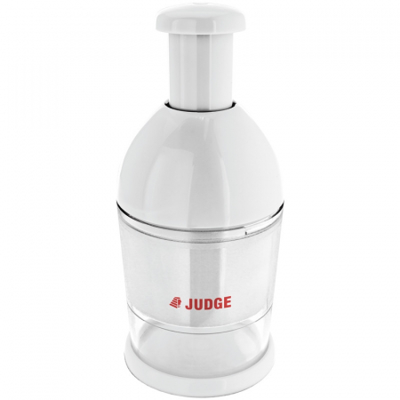 Prese, tocatoare si feliatoare alimente - Tocator legume manual Judge, platic/otel inoxidabil, 10x22 cm, alb