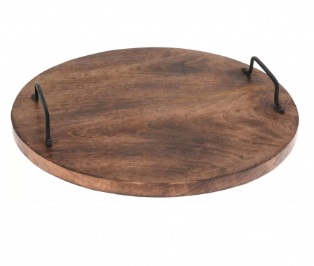 Tocatoare de bucatarie - Tocator rotund Koopman, mango, 39x5 cm, maro