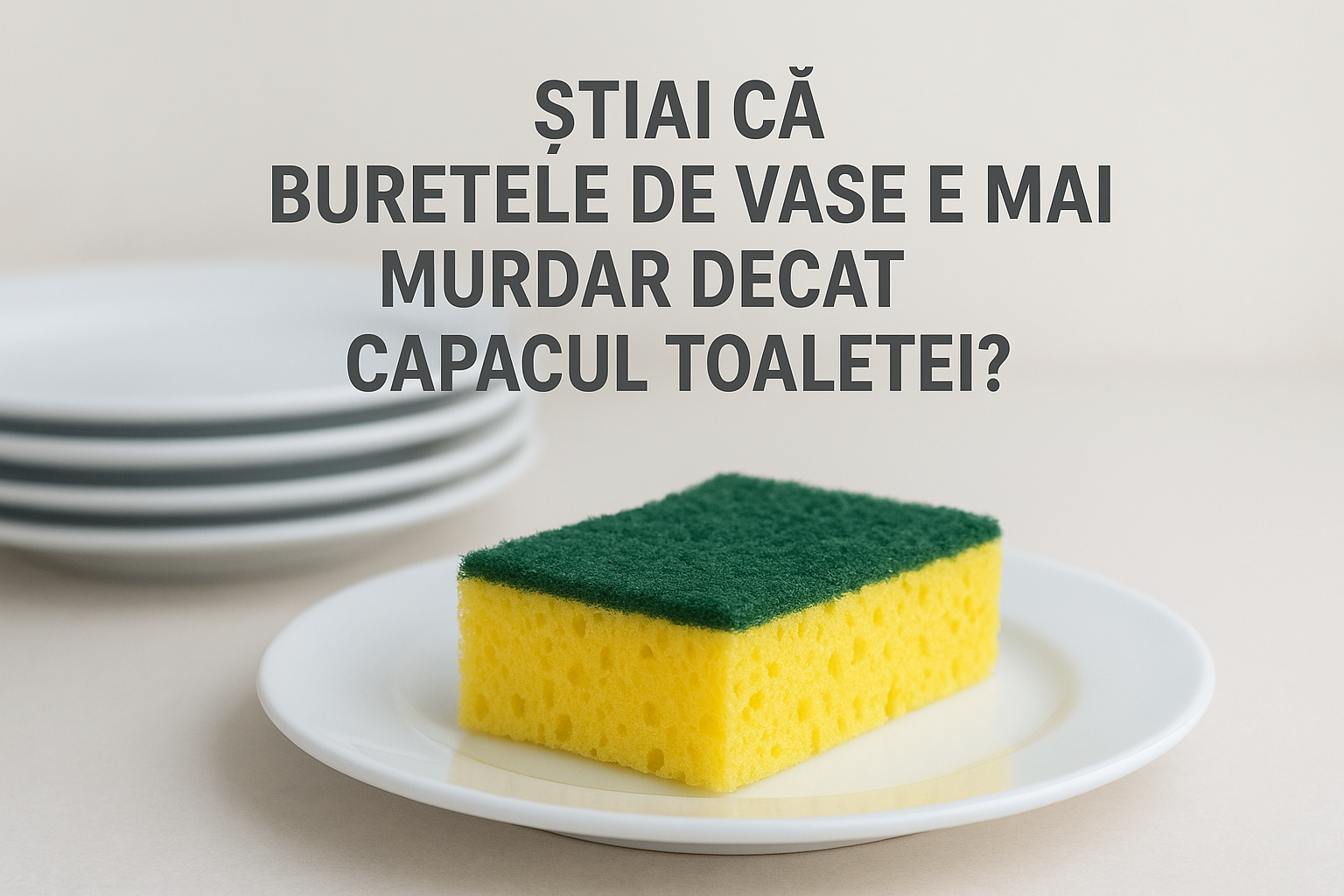 🧼 Știai că buretele de vase este unul dintre cele mai murdare obiecte din casă?