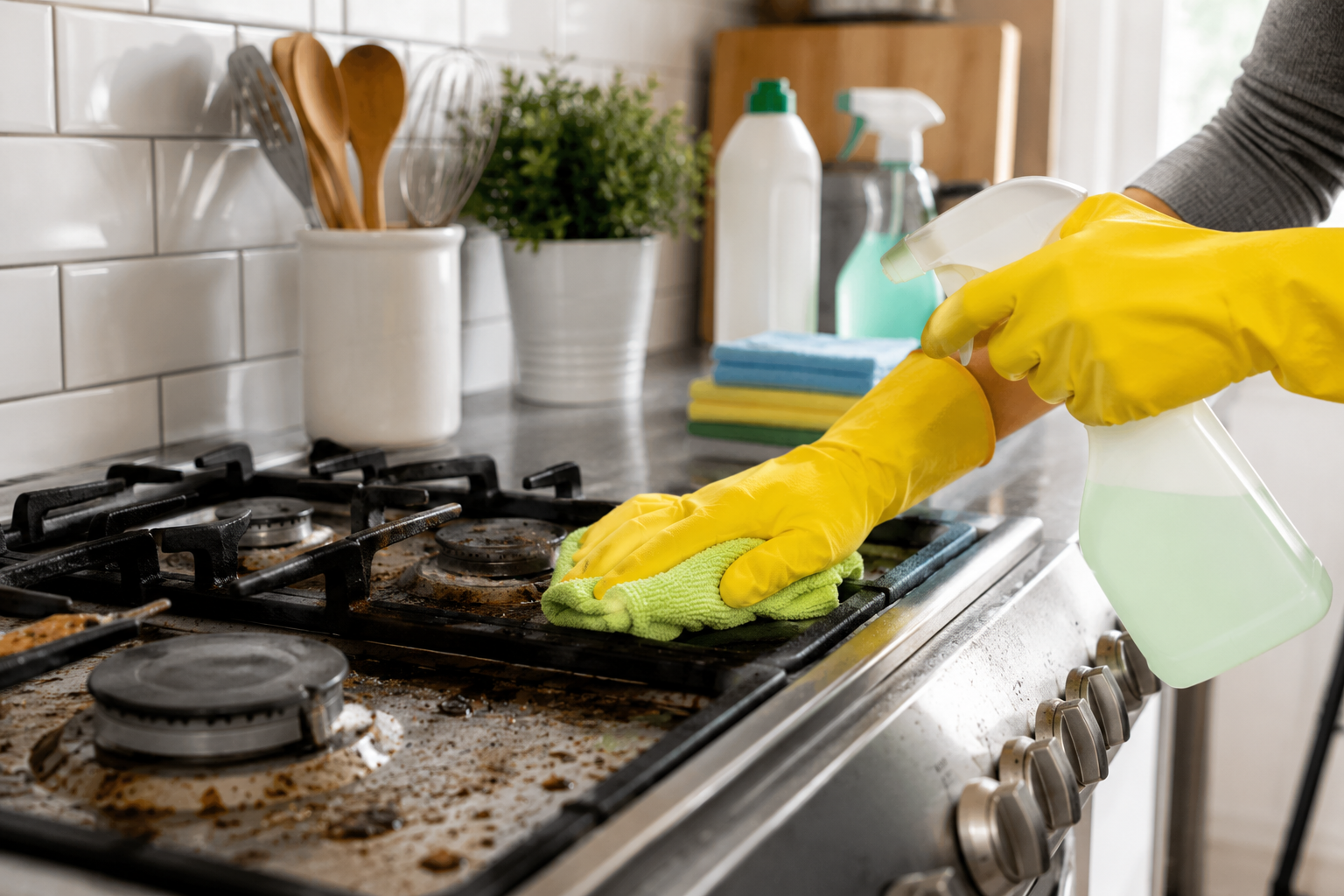 Cum să cureți grăsimea arsă din bucătărie fără să deteriorezi suprafețele