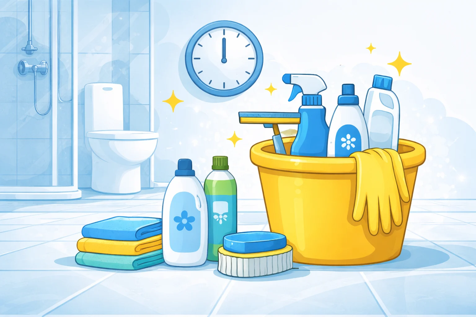 Cum să cureți corect baia în 15 minute – ghid simplu pentru o baie curată și igienizată