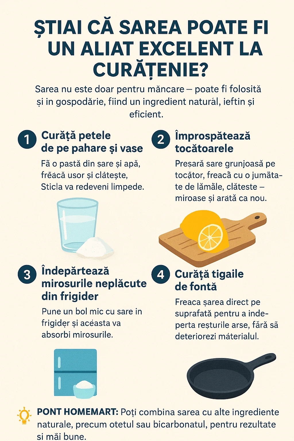 Știai că sarea poate fi un aliat excelent la curățenie?