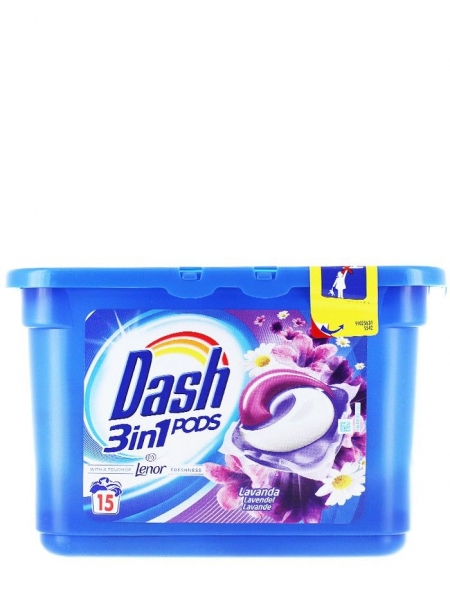 Dash Detergent capsule 3in1 PODS, 15 buc, Lavanda [1]
