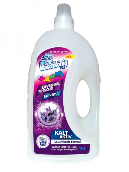 Der Waschkönig C.G. Detergent lichid, 4.9 L, 140 spalari, Universal Lavendel [1]