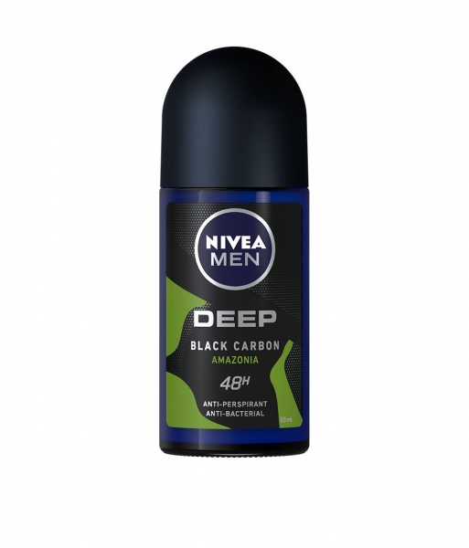 Nivea Deodorant Roll-on, Barbati, 50 ml, Deep Black Carbon Amazonia [1]