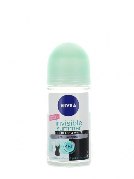 Nivea Deodorant Roll-on, Femei, 50 ml, Invisible Summer for Black & White [1]
