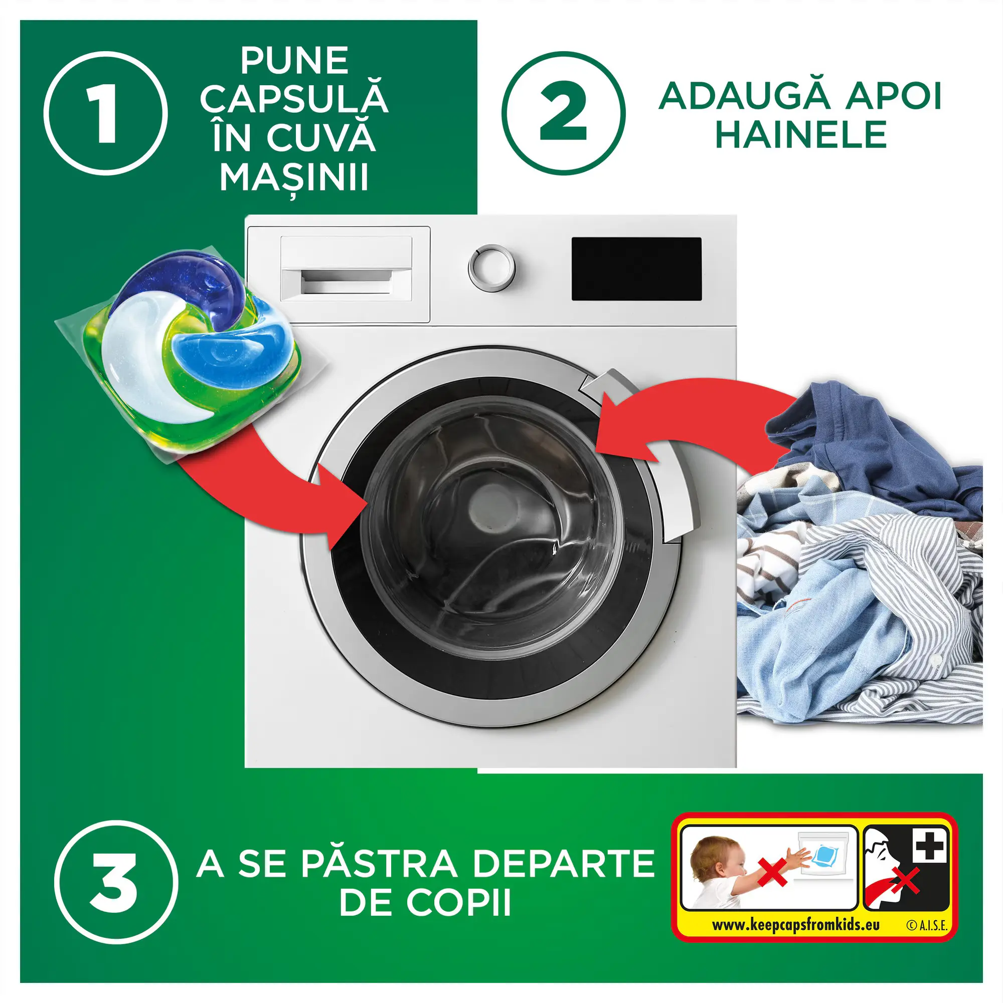Ariel Detergent Capsule Grandios All in 1 PODS, 40 buc, Mountain Spring [7]