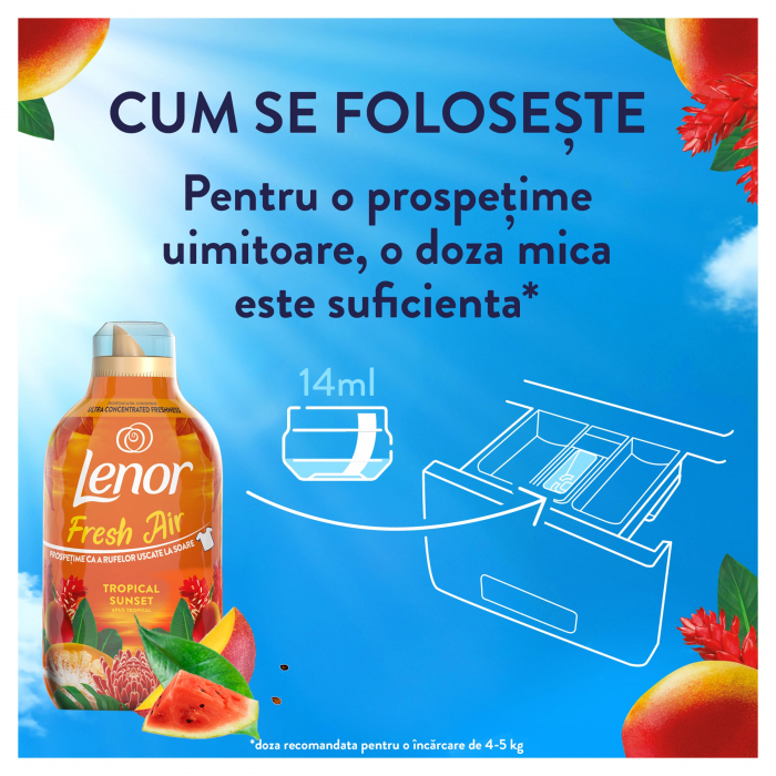 Lenor Balsam de rufe, 462 ml, 33 spalari, Fresh Air Tropical Sunset [5]