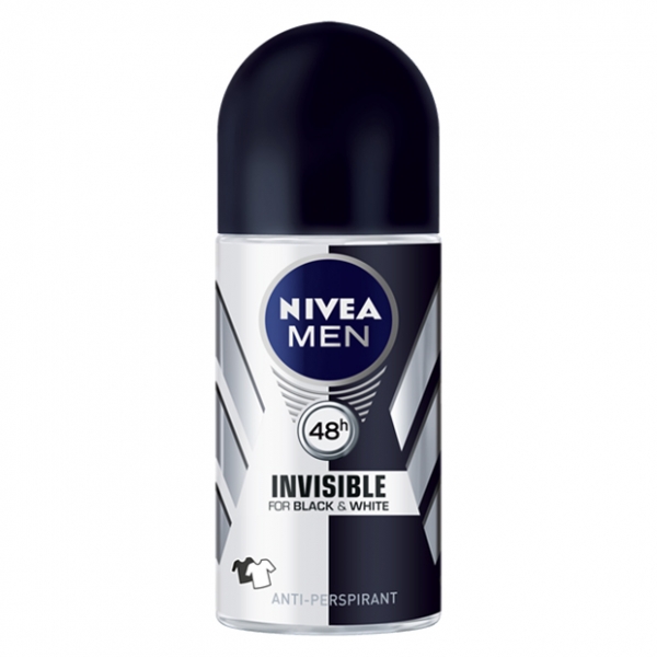Nivea Deodorant Roll-on, Barbati, 50 ml, Invisible Black and White [1]