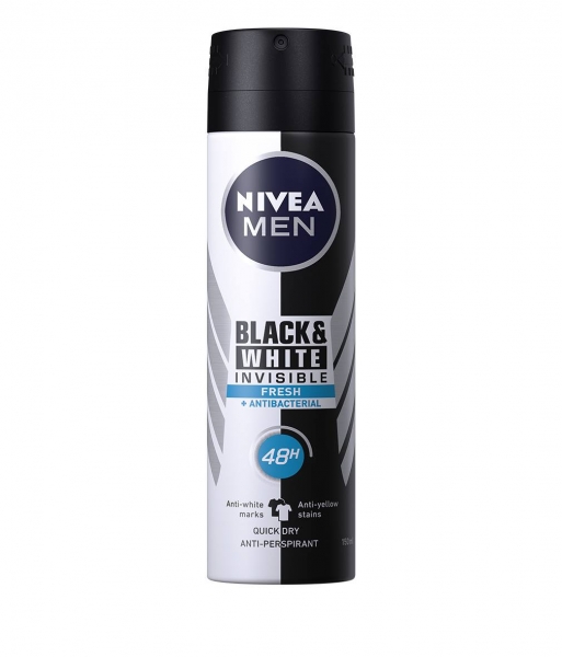 Nivea Deodorant spray, Barbati, 150 ml, Invisible Black and White Fresh [1]