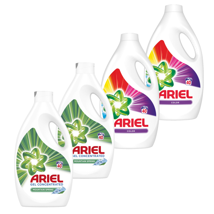 Pachet promo 4 x Ariel Detergent lichid, 2.2L, 40 spalari, Mountain Spring & Color [1]