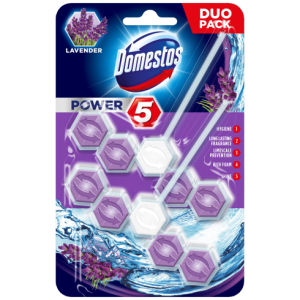 Odorizanți WC - Domestos Odorizant WC cu bile, 2 x 55 g, Power 5 Lavanda