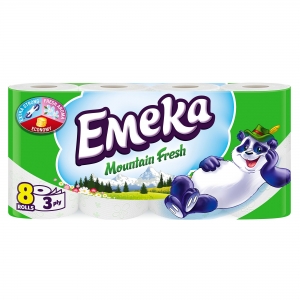 Hârtie igienică - Emeka Mountain Fresh Hartie igienica, 3 straturi, 8 role