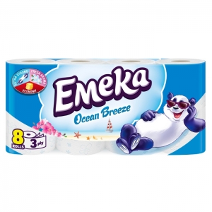 Hârtie igienică - Emeka Ocean Breeze Hartie igienica, 3 straturi, 8 role