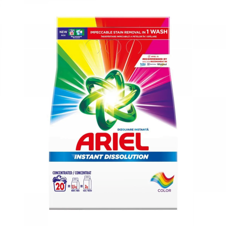 Detergent rufe pudră - Ariel Detergent automat, 1.5 kg, 20 spalari, Color