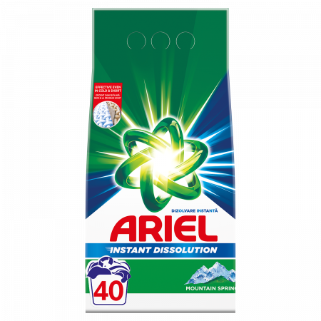 Detergent rufe pudră - Ariel Detergent automat, 3 kg, 40 spalari, Mountain Spring
