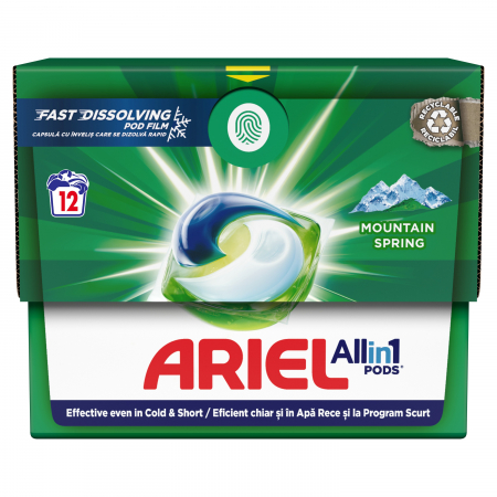 Detergent rufe capsule - Ariel Detergent Capsule All in 1 PODS, 12 buc, Mountain Spring