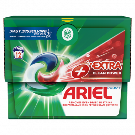 Ariel Detergent Capsule All in 1 PODS+, 12 buc, Extra Clean Power [1]