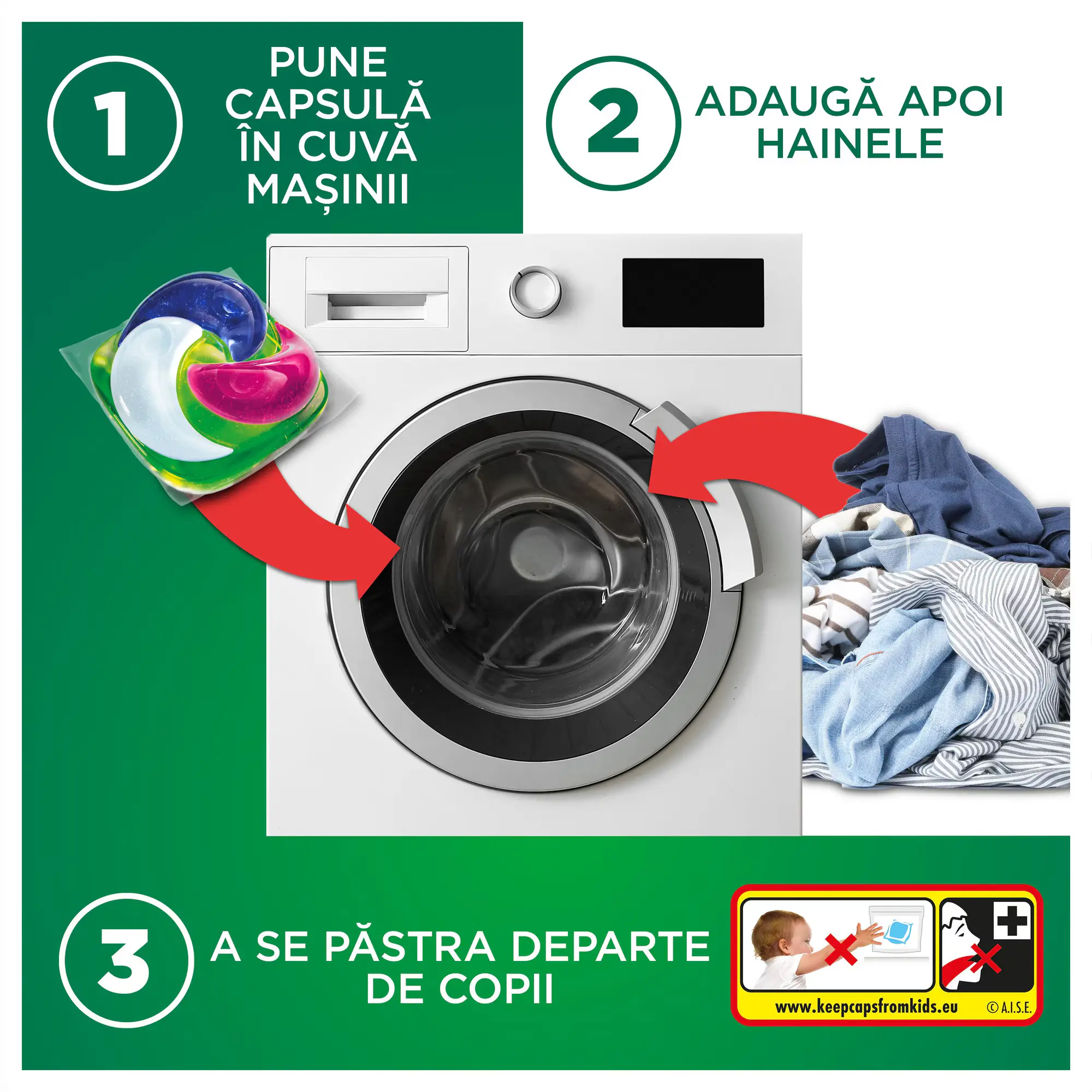 Ariel Detergent Capsule Grandios All in 1 PODS, 40 buc, Color [6]