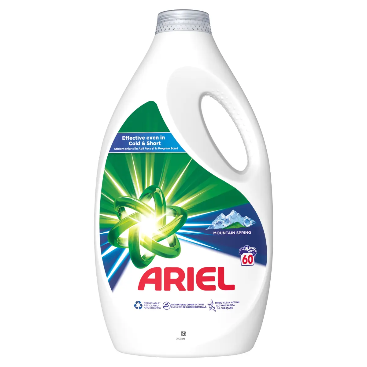 Detergent rufe lichid - Ariel Detergent lichid, 2.7L, 60 spalari, Mountain Spring