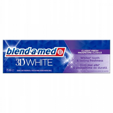 Igienă orală - Blend-a-Med Pasta de dinti, 3D White, 75 ml, Classic Fresh