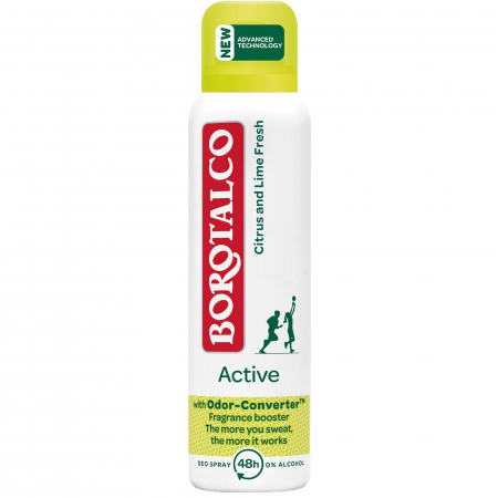 Spray - Borotalco Deodorant spray, Unisex, 150 ml, Active Citrus and Lime Fresh