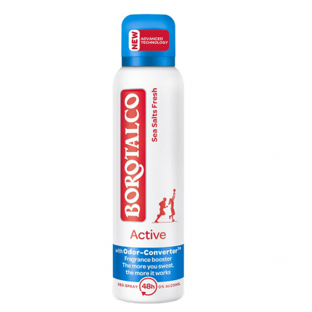 Spray - Borotalco Deodorant spray, Unisex, 150 ml, Active Sea Salt Fresh