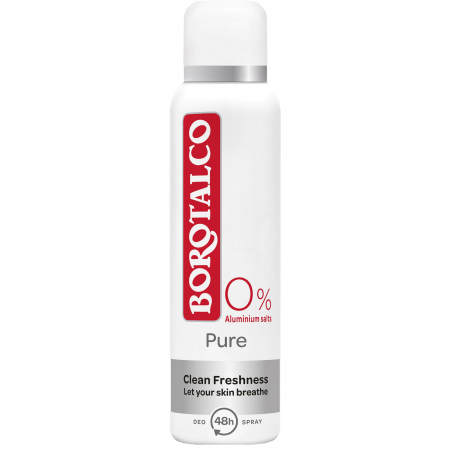 Spray - Borotalco Deodorant spray, Unisex, 150 ml, Pure Clean Freshness 0 Aluminium Salts