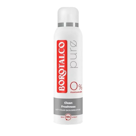 Spray - Borotalco Deodorant spray, Unisex, 150 ml, Pure Clean Freshness 0 Aluminium Salts