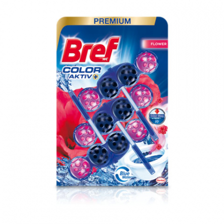 Odorizanți WC - Bref Odorizant WC, 3 x 50 g, Premium Color Aktiv Flower