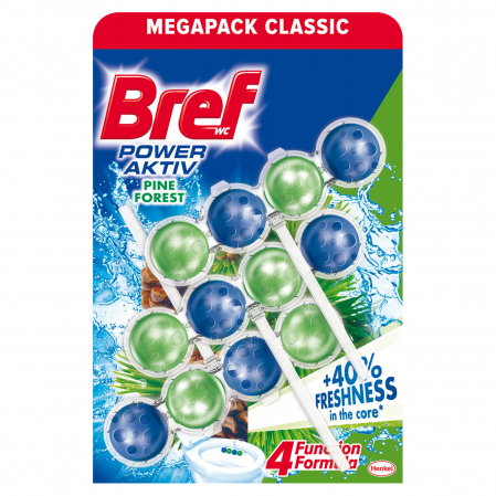 Baie și toaletă - Bref Odorizant WC, 3 x 50 g, Power Aktiv Pine Forest