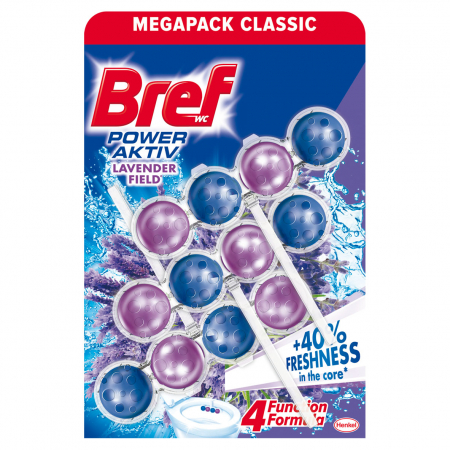 Baie și toaletă - Bref Odorizant WC, 3 x 50 g, Power Aktiv Lavender Field