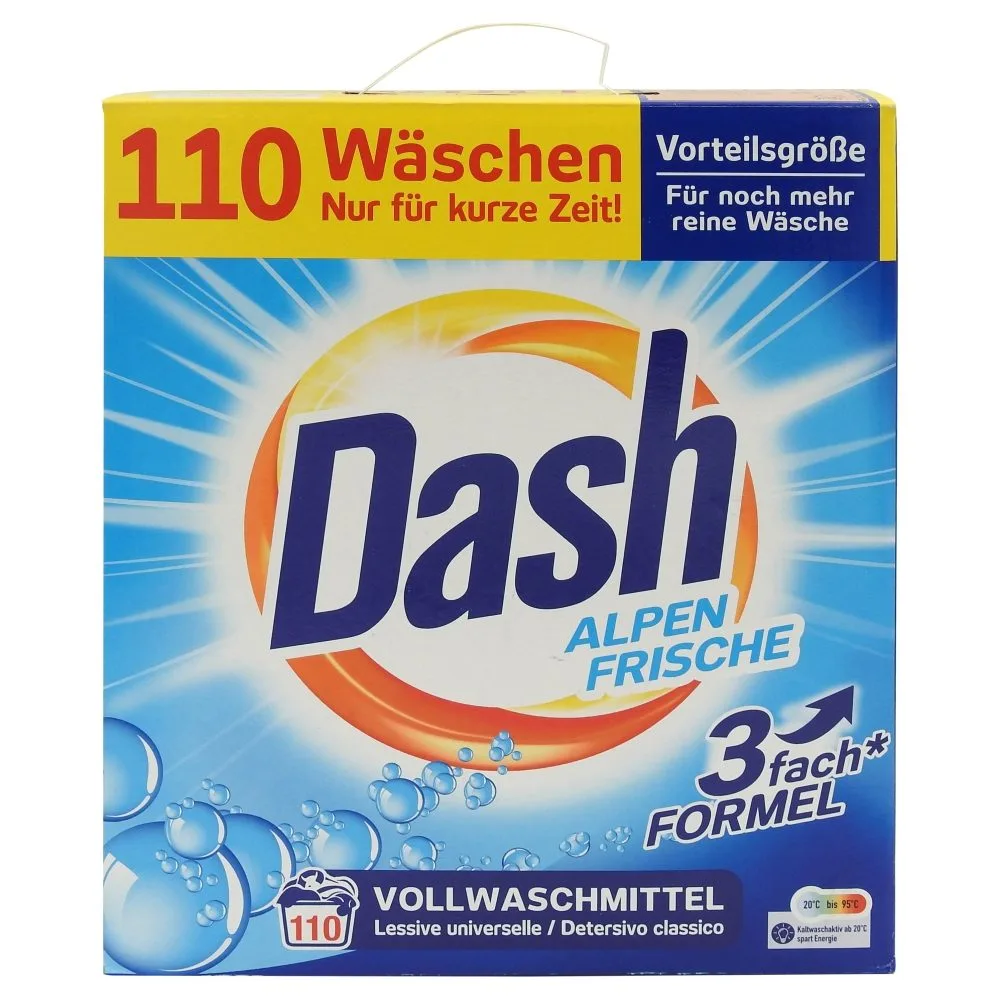 Detergent rufe pudră - Dash Detergent automat, 5.5 kg, 110 spalari, Alpen Frische