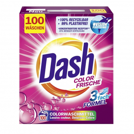 Detergent rufe pudră - Dash Detergent automat, 6 kg, 100 spalari, Color Frische