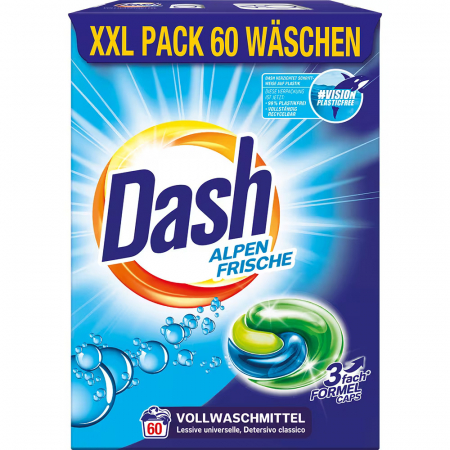 Detergent rufe capsule - Dash Detergent capsule 3in1, 60 buc, Alpen Frische