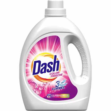 Detergent rufe lichid - Dash Detergent lichid, 2.2 L, 40 spalari, Color Frische