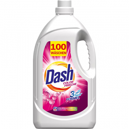 Detergent rufe lichid - Dash Detergent lichid, 5 L, 100 spalari, Color Frische