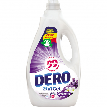 Detergent rufe lichid - Dero Detergent lichid, 5 L, 100 spalari, Levantica si Iasomie