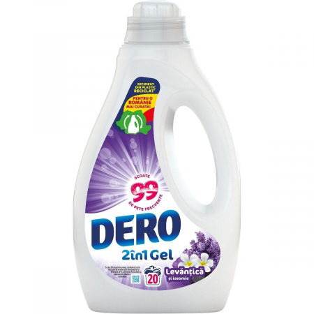 Detergent rufe lichid - Dero Detergent lichid, 1 L, 20 spalari, Levantica si Iasomie