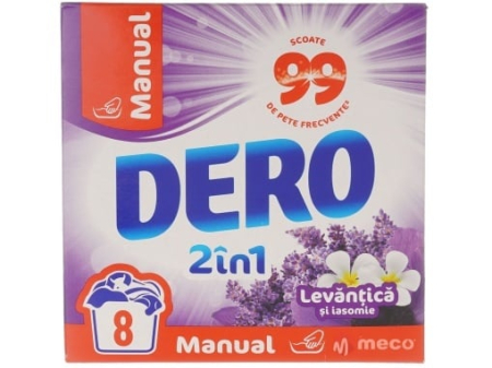 PRODUSE CURĂȚENIE - Dero Detergent manual, 400 g, 8 spalari, 2in1 Levantica si Iasomie