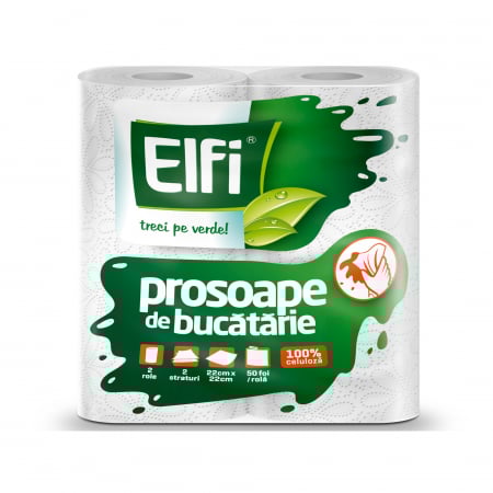Prosoape de hârtie și șervețele - Elfi Prosop hartie, 2 straturi, 2 role, 50 foi