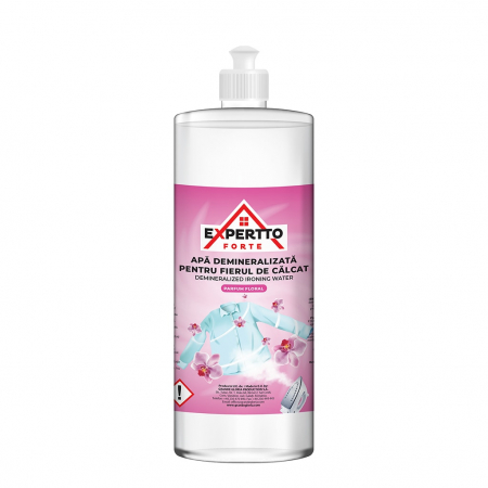 Înălbitor și îndepărtare pete - Expertto Forte Apa demineralizata pentru fierul de calcat, 1 L, Floral