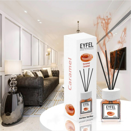 Odorizanți cameră - Eyfel Odorizant de camera, cu betisoare, 120 ml, Caramel