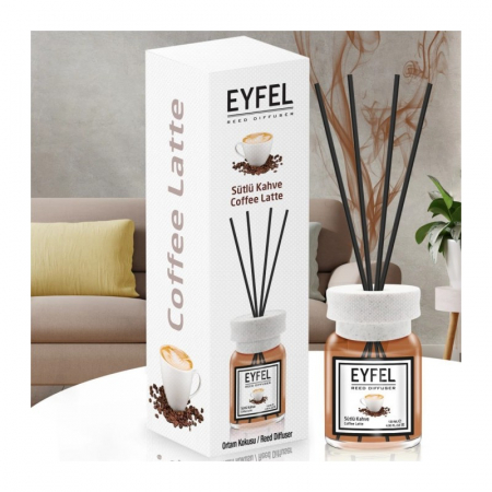 Odorizanți cameră - Eyfel Odorizant de camera, cu betisoare, 120 ml, Coffee Latte