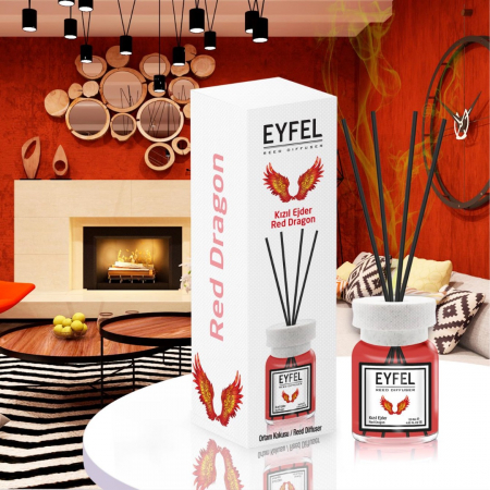 Odorizanți cameră - Eyfel Odorizant de camera, cu betisoare, 120 ml, Red Dragon