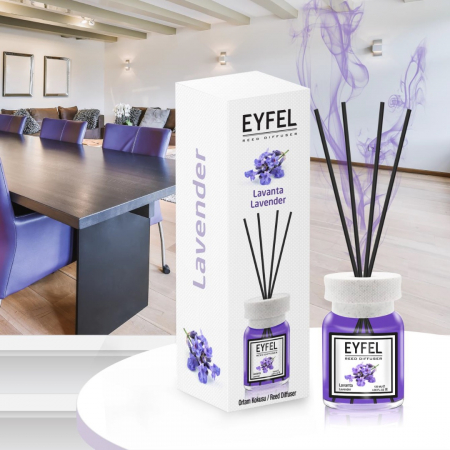 Odorizanți cameră - Eyfel Odorizant de camera, cu betisoare, 120 ml, Lavender