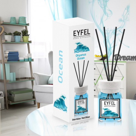 Odorizanți cameră - Eyfel Odorizant de camera, cu betisoare, 120 ml, Ocean