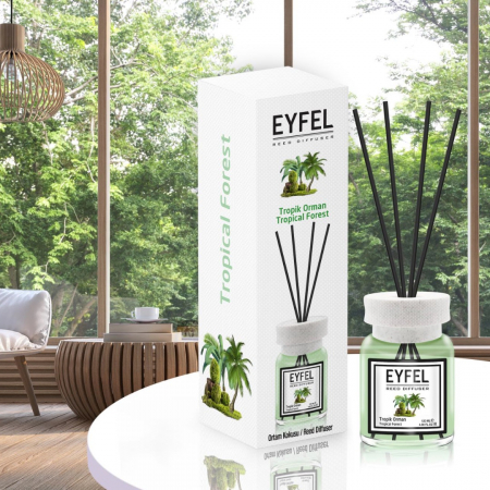 Odorizanți cameră - Eyfel Odorizant de camera, cu betisoare, 120 ml, Tropical Forest