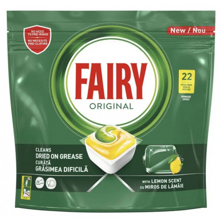 Detergenți mașina de spălat vase - Fairy Detergent pentru masina de spalat vase, 22 capsule, Original