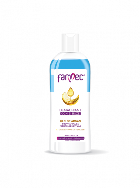 Produse pentru ten - Farmec Demachiant ochi si buze, 150 ml, cu ulei de argan